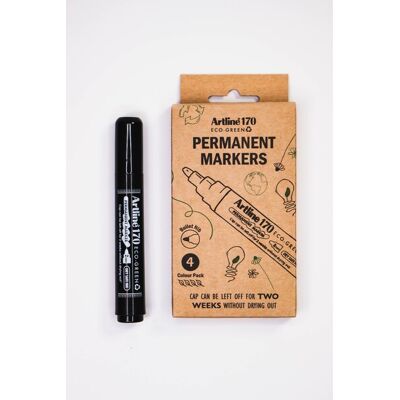 ARTLINE EK-170/EC, 2.0mm, 4 kpl, musta -permanenttitussi ARTLINE EK-170/EC, 2.0mm, 4 kpl, musta -permanenttitussi
