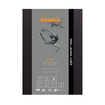 Rhodia Grey maya pad A5 50sh blank 120g Rhodia Grey maya pad A5 50sh blank 120g