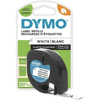 DYMO Tape LetraTag plastic 12mmx4m white DYMO Tape LetraTag plastic 12mmx4m white
