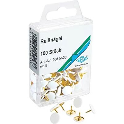 WEDO Drawing pins white 100/plastic box WEDO Drawing pins white 100/plastic box