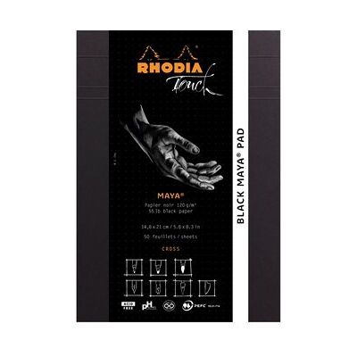 Rhodia Black maya pad A5 50sh cross 120g Rhodia Black maya pad A5 50sh cross 120g