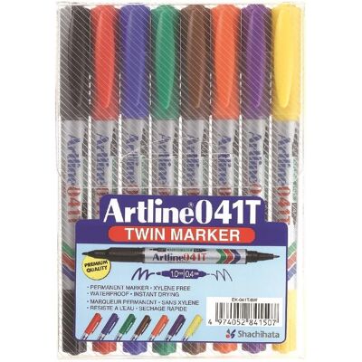 Artline 041T Twin Marker 8-set Artline 041T Twin Marker 8-set