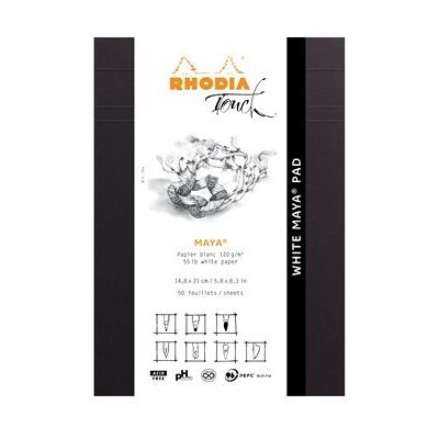 Rhodia White maya pad A5 50sh blank 120g Rhodia White maya pad A5 50sh blank 120g