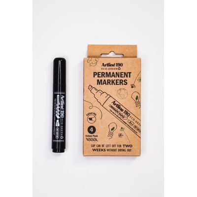 ARTLINE ECO-GREEN 190, 2.0-5.0mm, 4 kpl, musta - permanenttitussi ARTLINE ECO-GREEN 190, 2.0-5.0mm, 4 kpl, musta - permanenttitussi