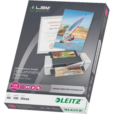Leitz - 100 - kiiltävä, Kristallin kirkas - A5 (148 x 210 mm) muovilaminaatti Leitz - 100 - kiiltävä, Kristallin kirkas - A5 (148 x 210 mm) muovilaminaatti