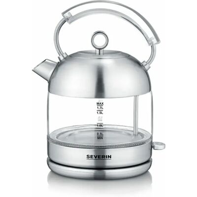SEVERIN WK 3459 -vedenkeitin, 1,7 l, 2400 W, harjattu ruostumaton teräs/lasi SEVERIN WK 3459 -vedenkeitin, 1,7 l, 2400 W, harjattu ruostumaton teräs/lasi
