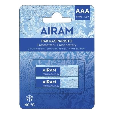 AIRAM Pakkasparisto Litium FR03 AAA 2-kpl 9471662 Vastaa: N/A AIRAM Pakkasparisto Litium FR03 AAA 2-kpl 9471662 Vastaa: N/A