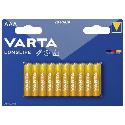 Varta Varta Pitkäikäinen paristo - AAA, 20 kpl 4103101420 Vastaa: N/A Varta Varta Pitkäikäinen paristo - AAA, 20 kpl 4103101420 Vastaa: N/A