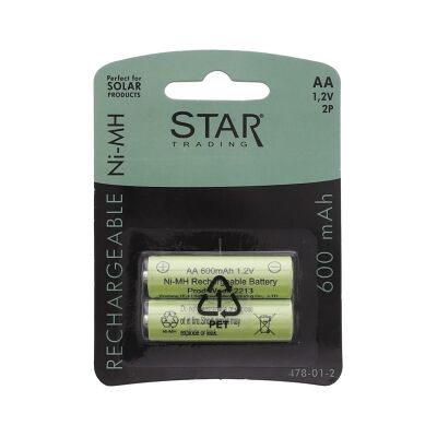 Star Trading Ladattavat akut aurinkolamppuihin AA 1,2V 600mAh 478-01 Vastaa: N/A Star Trading Ladattavat akut aurinkolamppuihin AA 1,2V 600mAh 478-01 Vastaa: N/A