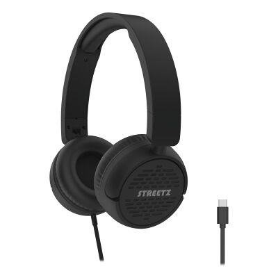 Streetz Streetz HC210 kuulokkeet, mikrofoni, äänenvoimakkuudensäätö, USB-C, musta HC210-BLK Vastaa: N/A Streetz Streetz HC210 kuulokkeet, mikrofoni, äänenvoimakkuudensäätö, USB-C, musta HC210-BLK Vastaa: N/A