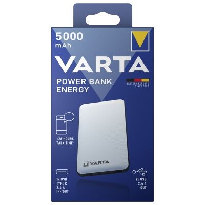 Varta Energy 5000 mAh Power Bank lithium-polymeer - Power Bank Varta Energy 5000 mAh Power Bank lithium-polymeer - Power Bank
