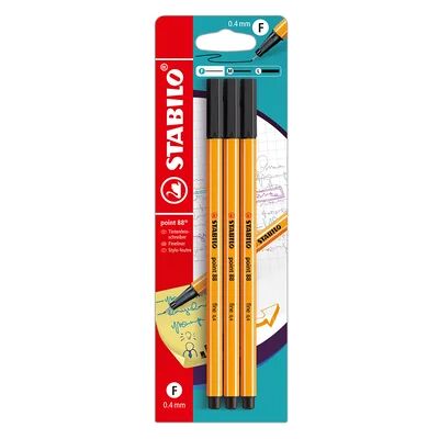 STABILO Point 88 fineliner musta - 3 kpl STABILO Point 88 fineliner musta - 3 kpl