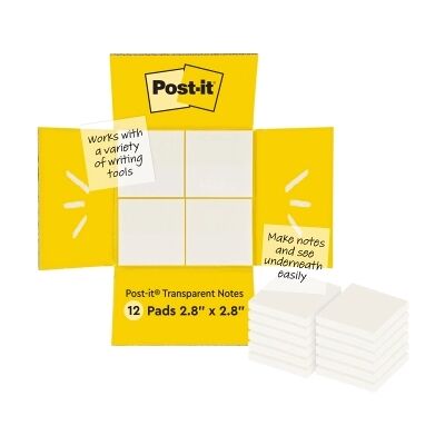 Post-it Post-it transparent 73x73mm, 12 kpl 0076308410865 Vastaa: N/A Post-it Post-it transparent 73x73mm, 12 kpl 0076308410865 Vastaa: N/A