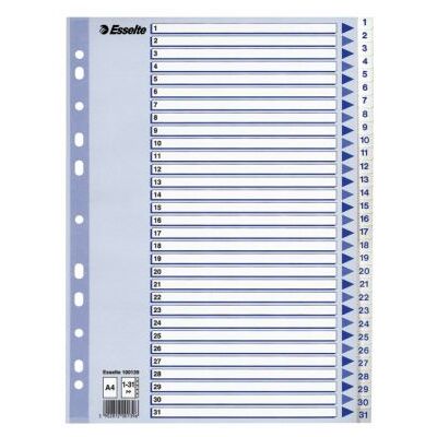 ESSELTE Rekisteri Esselte PP A4 1-31 valkoinen 100139 Vastaa: N/A ESSELTE Rekisteri Esselte PP A4 1-31 valkoinen 100139 Vastaa: N/A