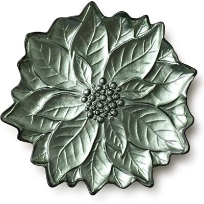 MONDEX Tarjoilulautanen lasi FLOWIE Kwiat 31,5x31,5x3,6 vihreä 1kpl MONDEX Tarjoilulautanen lasi FLOWIE Kwiat 31,5x31,5x3,6 vihreä 1kpl