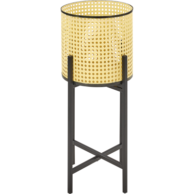 Beliani Korotettu kukkaruukku FALLOPIA metalli 25 cm Beige Beliani Korotettu kukkaruukku FALLOPIA metalli 25 cm Beige