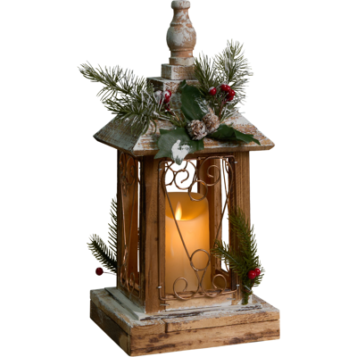 Beliani LED-lyhty LED-valo SAIMA Jouluinen 40 cm Tummanruskea Beliani LED-lyhty LED-valo SAIMA Jouluinen 40 cm Tummanruskea