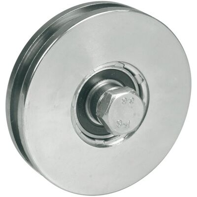 IBFM 125 mm:n pyöreä urapyörä, jossa on 8 mm:n ura kaapelille, pultti ja mutteri IBFM 125 mm:n pyöreä urapyörä, jossa on 8 mm:n ura kaapelille, pultti ja mutteri