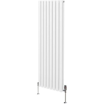 MonsterShop Valkoinen Ovaali Siltaradiatoor & Termostaattiventtiili - 1600mm x 480mm MonsterShop Valkoinen Ovaali Siltaradiatoor & Termostaattiventtiili - 1600mm x 480mm