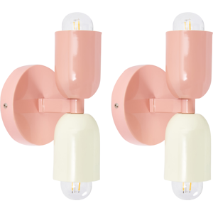 Beliani Seinävalaisinsetti 2 kpl TOPI metalli Pastellipinkki Beliani Seinävalaisinsetti 2 kpl TOPI metalli Pastellipinkki