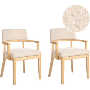 Beliani Ruokatuolisetti 2 kpl DALBO buklee Vaaleanruskea/beige Beliani Ruokatuolisetti 2 kpl DALBO buklee Vaaleanruskea/beige