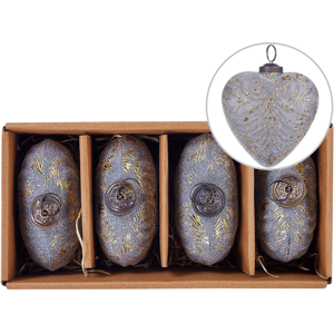 Beliani Harmaat Sydänmuotoiset Lasiset Joulupallot - Joulu Sisustus Beliani Harmaat Sydänmuotoiset Lasiset Joulupallot - Joulu Sisustus