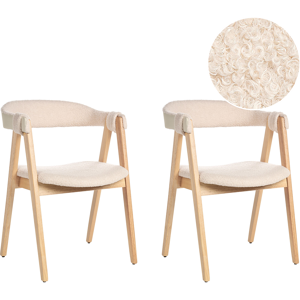 Beliani Ruokatuolisetti 2 kpl DAY buklee Vaaleanruskea/beige Beliani Ruokatuolisetti 2 kpl DAY buklee Vaaleanruskea/beige