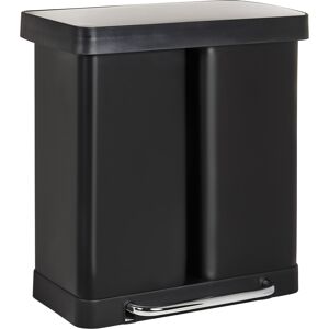Beliani Kaksiosainen poljinroskakori 60 L ECOSORT metalli Musta Beliani Kaksiosainen poljinroskakori 60 L ECOSORT metalli Musta