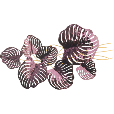 Beliani Seinäkoriste Lehti HOLMIUM metalli 50 cm Purppura Beliani Seinäkoriste Lehti HOLMIUM metalli 50 cm Purppura
