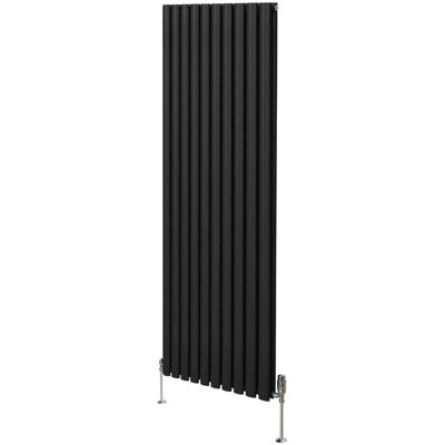 MonsterShop Musta Ovaali Kolonnilämmitin & TRV-venttiilit - 1800mm x 600mm MonsterShop Musta Ovaali Kolonnilämmitin & TRV-venttiilit - 1800mm x 600mm