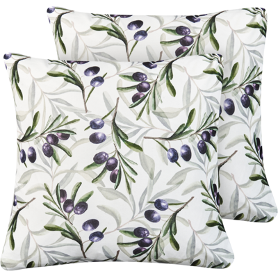 Beliani Ulkotyynysetti 2 kpl TRANQUI Kasvikuvio 45 x 45 cm Monivärinen Beliani Ulkotyynysetti 2 kpl TRANQUI Kasvikuvio 45 x 45 cm Monivärinen