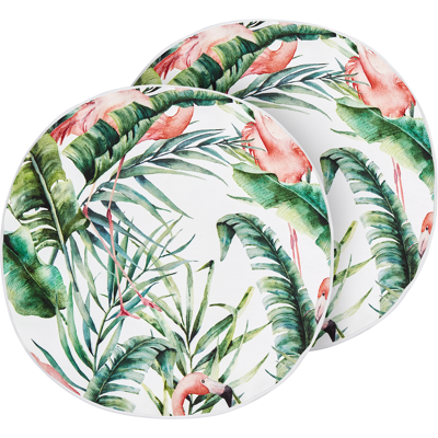 Beliani Ulkotyynysetti 2 kpl ELLERA Eläinkuvio 40 x 40 cm Vihreä Beliani Ulkotyynysetti 2 kpl ELLERA Eläinkuvio 40 x 40 cm Vihreä