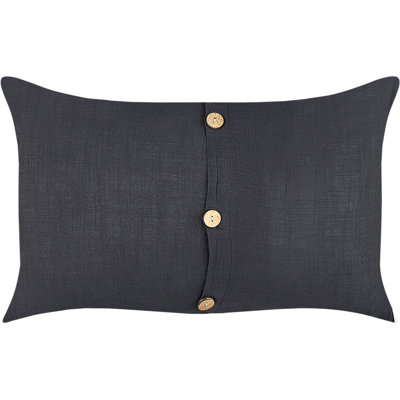 Beliani Koristetyynysetti 2 kpl BANORI pellava 30 x 50 cm Musta Hillitty Beliani Koristetyynysetti 2 kpl BANORI pellava 30 x 50 cm Musta Hillitty