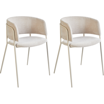 Beliani Ruokatuolisetti 2 kpl SPRINGER chenille Vaaleanbeige Beliani Ruokatuolisetti 2 kpl SPRINGER chenille Vaaleanbeige