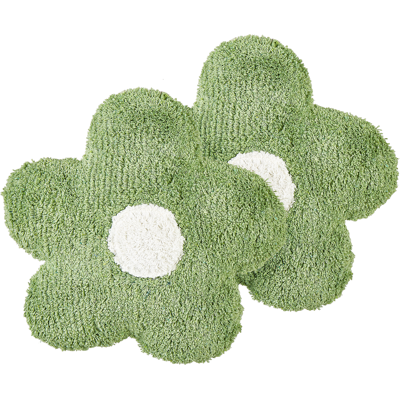 Beliani Koristetyynysetti 2 kpl SORREL puuvilla 30 x 30 cm Vihreä Kukka Beliani Koristetyynysetti 2 kpl SORREL puuvilla 30 x 30 cm Vihreä Kukka