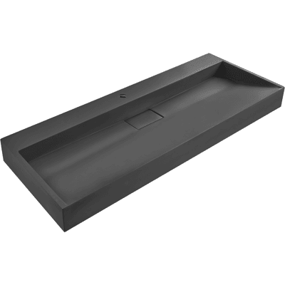 Beliani Pesuallas seinälle QUENKO 120 x 46 cm Mineraalivalu Musta Beliani Pesuallas seinälle QUENKO 120 x 46 cm Mineraalivalu Musta