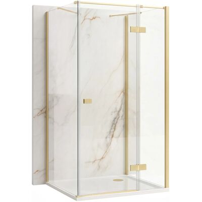 REA Seinän viereen asennettava suihkukaappi Atlas 90x90 RIGHT harjattu kulta, 90X90X200CM REA Seinän viereen asennettava suihkukaappi Atlas 90x90 RIGHT harjattu kulta, 90X90X200CM