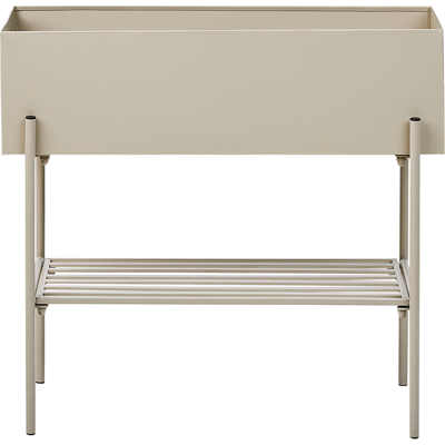 Beliani Korotettu kukkaruukku VINCA 70 cm Metalli Beige Beliani Korotettu kukkaruukku VINCA 70 cm Metalli Beige