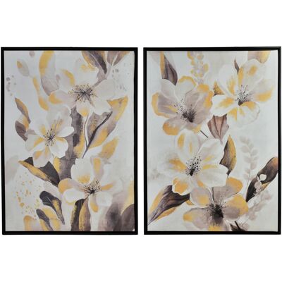 MONDEX Taulu kangas Inga Kulta Kukat 50x70 kulta 2kpl MONDEX Taulu kangas Inga Kulta Kukat 50x70 kulta 2kpl