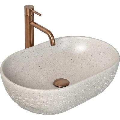 REA Tasolle Asennettava Pesuallas Mira Greige Beige, 37,5X25,5X12Cm REA Tasolle Asennettava Pesuallas Mira Greige Beige, 37,5X25,5X12Cm