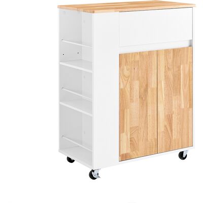 SoBuy Keittiökärry 70x40x90 cm kumipyörillä puulaatikoissa valkoinen FKW132-WN SoBuy Keittiökärry 70x40x90 cm kumipyörillä puulaatikoissa valkoinen FKW132-WN