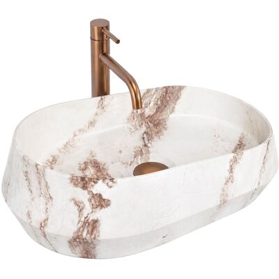 REA Malja-allas Travo Beige, kivijäljitelmä, 59X38X17CM REA Malja-allas Travo Beige, kivijäljitelmä, 59X38X17CM