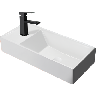 NETTLIFE Pöytäpesuallas, Valkoinen Keraaminen Kylpyhuoneen Lavuaari - Neliönmuotoinen Allas 40*22cm NETTLIFE Pöytäpesuallas, Valkoinen Keraaminen Kylpyhuoneen Lavuaari - Neliönmuotoinen Allas 40*22cm