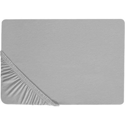 Beliani HOFUF Puuvillainen Fitted Sheet Vaaleanharmaa - Vuodevaatteet Beliani HOFUF Puuvillainen Fitted Sheet Vaaleanharmaa - Vuodevaatteet
