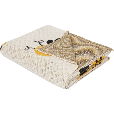Beliani Lastenhuonepeitto Harmaa Puuvilla 130 x 180 cm Sängyn heitto Kotoisa mehiläis-kuvio Beliani Lastenhuonepeitto Harmaa Puuvilla 130 x 180 cm Sängyn heitto Kotoisa mehiläis-kuvio