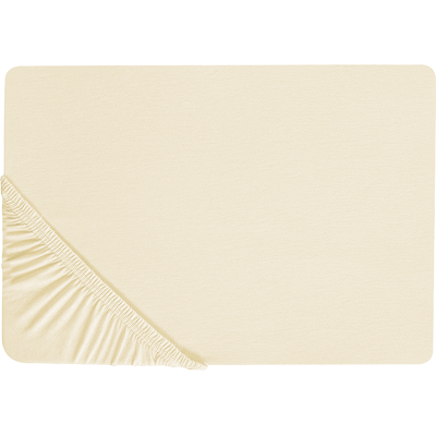 Beliani Beigen välinen lakana 140 x 200 cm Puuvilla Elastinen reuna Klassinen tyyli makuuhuoneessa Beliani Beigen välinen lakana 140 x 200 cm Puuvilla Elastinen reuna Klassinen tyyli makuuhuoneessa