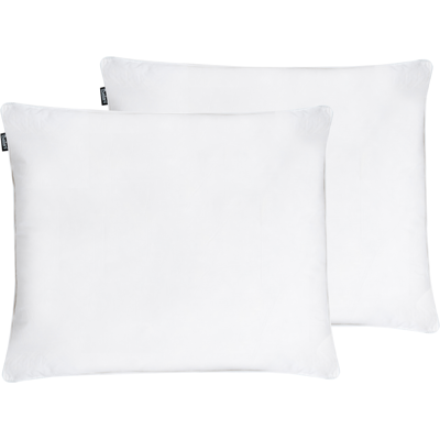 Beliani Tyynysetti 2 kpl VIHREN Matala 50 x 60 cm Valkoinen Beliani Tyynysetti 2 kpl VIHREN Matala 50 x 60 cm Valkoinen