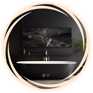 NETTLIFE Kylpyhuoneen peili valaistuksella, pyöreä LED - kylpyhuoneen peili, 50 cm IP44 pyöreä kylpyhuoneen peili kosketustoiminnolla NETTLIFE Kylpyhuoneen peili valaistuksella, pyöreä LED - kylpyhuoneen peili, 50 cm IP44 pyöreä kylpyhuoneen peili kosketustoiminnolla