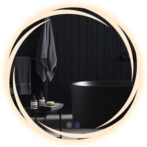 NETTLIFE Kylpyhuoneen peili valaistuksella, LED - pyöreä kylpyhuoneen peili, 80 cm IP44 pyöreä kylpyhuoneen peili kosketustoiminnolla NETTLIFE Kylpyhuoneen peili valaistuksella, LED - pyöreä kylpyhuoneen peili, 80 cm IP44 pyöreä kylpyhuoneen peili kosketustoiminnolla