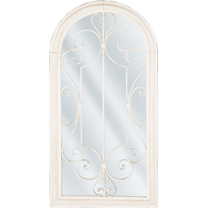 Beliani Seinäkiinnitettävä Peili Off-White 49 x 97 cm Ikkunamuoto Metallinen Kehys Vintage - Seinän Peili Beliani Seinäkiinnitettävä Peili Off-White 49 x 97 cm Ikkunamuoto Metallinen Kehys Vintage - Seinän Peili